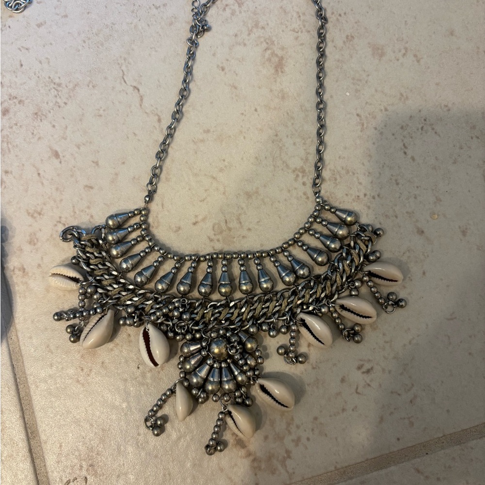 Silver and Cream Shell Necklace
